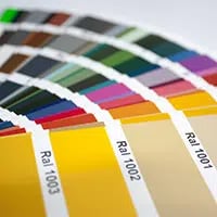 Farbmuster RAL Elastik Farbpalette mit verschiedenen Farbtönen